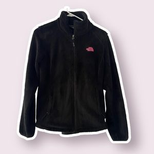The North Face Sherpa Zip Up Black Pink Ribbon Breast Cancer Awareness Jacket S